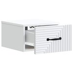 vidaXL Cabinet de chevet mural avec tiroir Blanc 34 5 x 33 x 20 cm