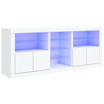 vidaXL Buffet avec lumières LED blanc 181 5x37x67 cm