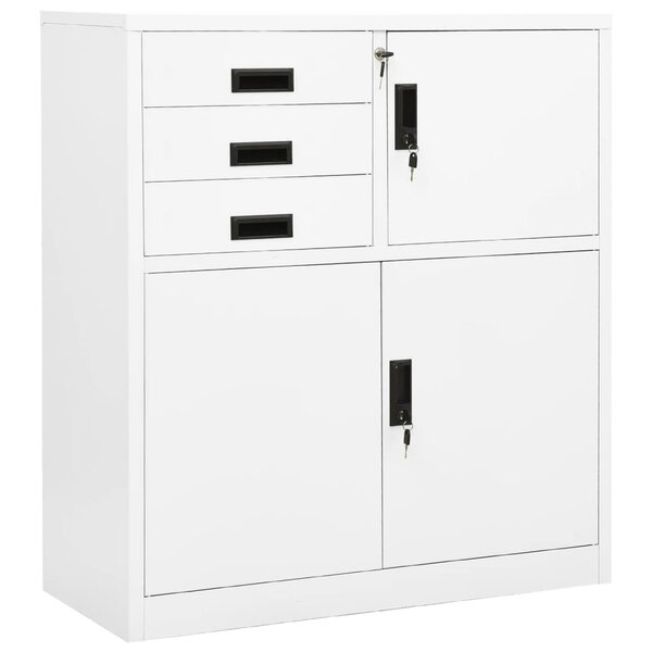 vidaXL Armoire de bureau Blanc 90x40x102 cm Acier
