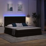 vidaXL Lit de rangement LED avec matelas Noir 160 x 200 cm Velours