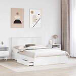 vidaXL Lit de Rangement Blanc 160 x 200 cm Bois d'ingénierie