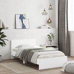 vidaXL Cadre de lit sans matelas avec lumières LED blanc 100x200 cm