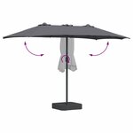 vidaXL Parasol de jardin Anthracite 385 x 209 x 244 cm tissu