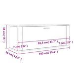 vidaXL Armoire à chaussures murale Chêne fumé 100x35x38 cm