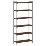 vidaXL Bibliothèque 6 niveaux chêne marron 80x30x188cm bois ingénierie