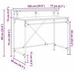 vidaXL Bureau Chêne artisanal 100 x 50 x 90 cm Bois d'ingénierie