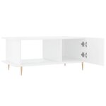 vidaXL Table basse Blanc brillant 90x50x40 cm Bois d'ingénierie