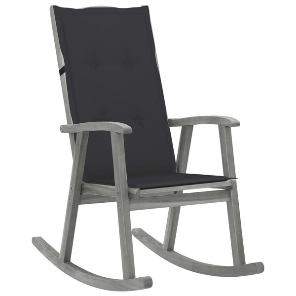 vidaXL Chaise à bascule avec coussins Gris Bois d'acacia massif