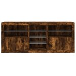 vidaXL Buffet avec lumières LED chêne fumé 162x37x67 cm