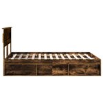 vidaXL Cadre de lit Chêne fumé 140 x 200 cm Bois de pin massif