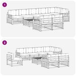 vidaXL Ensemble de canapés d'extérieur 9 pc Blanc et crème Polyester