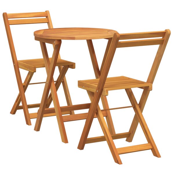 vidaXL Ensemble Bistro 3 Pièces Bois Massif Acacia