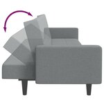 vidaXL Canapé-lit à 2 places avec repose-pied gris clair tissu