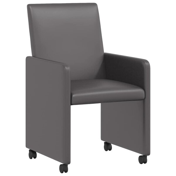 vidaXL Chaises de Salle à Manger avec Roues 2 Pièces Gris 57 x 66 x 94 cm