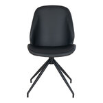 Chaise de salle à manger pivotante noire en tissu avec pieds noirs