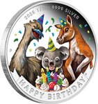 Pièce de monnaie en Argent 50 Cents g 15.57 (1/2 oz) Millésime 2025 Happy Birthday HAPPY BIRTHDAY 1/2