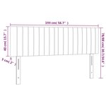 vidaXL Tête de lit à LED Gris foncé 144x5x78/88 cm Velours