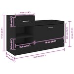 vidaXL Banc à chaussures Noir 94 5x31x57 cm Aggloméré