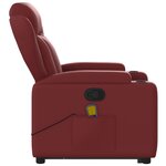 vidaXL Fauteuil inclinable de massage Rouge bordeaux Similicuir