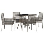 vidaXL Ensemble de Salle à Manger de Jardin 5 Pièces Gris Poly Rattan