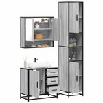 vidaXL Ensemble de meubles de salle de bain 3 Pièces Sonoma gris