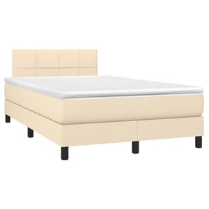 vidaXL Sommier à lattes de lit avec matelas crème 120x190 cm tissu