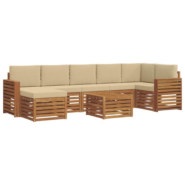 vidaXL Ensemble de canapés d'extérieur 8 Pièces Naturel et Beige