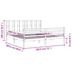 vidaXL Cadre de lit sans matelas blanc bois massif
