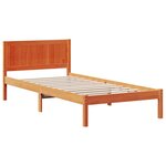 vidaXL Cadre de lit marron ciré Marron ciré Bois de pin massif Simple