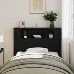 vidaXL Cabinet de Tête de Lit Chêne noir 120 x 19 x 104 5 cm