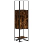 vidaXL Buffet haut chêne fumé 35 5x35x139 cm bois d'ingénierie métal
