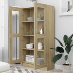 vidaXL Armoire à vitrine Chêne sonoma 82 5x30 5x150 cm Bois ingénierie