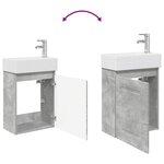 vidaXL Meuble de salle de bain avec robinet Gris béton