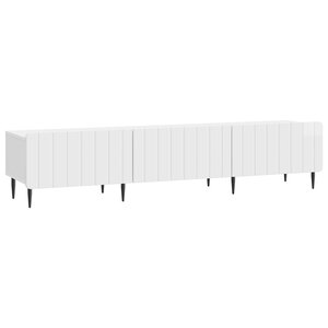 vidaXL Meuble TV Blanc brillant 147 x 34 5 x 32 cm Bois d'ingénierie