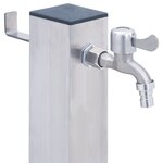 vidaXL Colonne à eau de jardin 40 cm acier inoxydable carré
