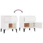 vidaXL Table de chevet Blanc brillant 40x35x50 cm