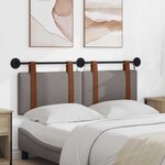 vidaXL Tête de lit suspendue Avec lumière LED Taupe PU antique