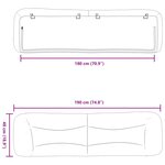 vidaXL Coussin de tête de lit noir 180 cm tissu