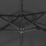 vidaXL Parasol de jardin à double tête avec LED anthracite 316x145 cm