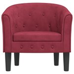 vidaXL Fauteuil rouge bordeaux velours