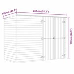 vidaXL Abri de jardin 232x110x170 cm Bois de pin imprégné