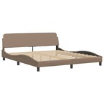 vidaXL Cadre de lit avec lumières LED cappuccino 180x200 cm similicuir