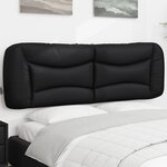 vidaXL Coussin de tête de lit noir 160 cm similicuir