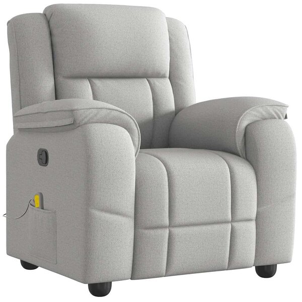 vidaXL Fauteuil de massage inclinable gris nuage tissu