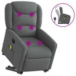 vidaXL Fauteuil de massage inclinable Gris foncé Tissu