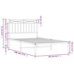 vidaXL Cadre de lit métal sans matelas avec tête de lit noir 100x190cm