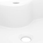 Vasque carré à trou pour robinet céramique blanc pour salle de bain