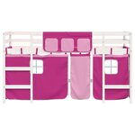 vidaXL Lit mezzanine enfants avec rideaux sans matelas rose 90x200cm
