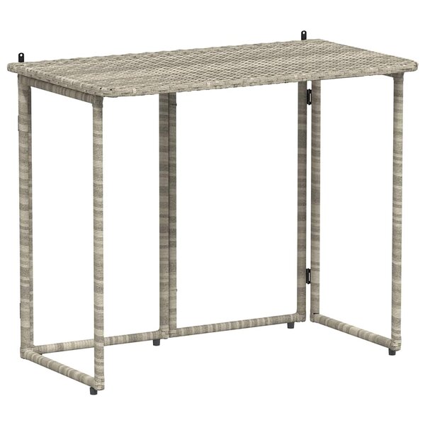 VidaXL Table de jardin pliante gris clair 90 x 51 x 75 cm polyrotin