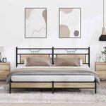 vidaXL Cadre de lit en métal sans matelas chêne sonoma 193x203 cm